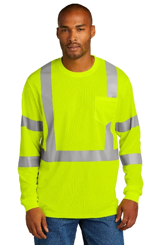 CornerStone  ANSI 107 Class 3 Mesh Long Sleeve Tee. CS203 Seamless Knitted Crochet