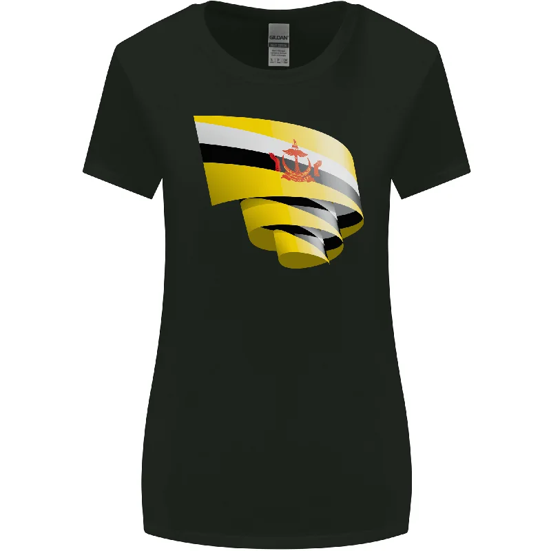 Curled Brunei Flag Bruneian Day Football Womens Wider Cut T-Shirt Chenille Blend Fleece Blend Nylon Blend Curled Brunei Flag Bruneian Day Football Womens Wider Cut T-Shirt Chenille Blend Fleece Blend Nylon Blend