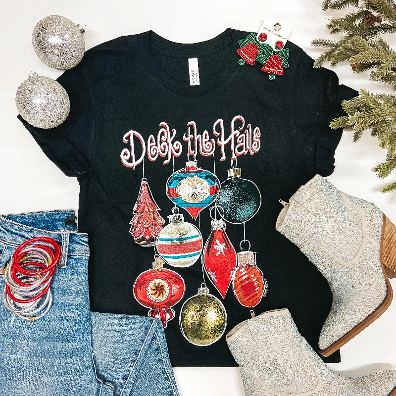 Deck The Halls Short Sleeve Graphic Tee in Black Terry Blend Velvet Blend Canvas Blend Deck The Halls Short Sleeve Graphic Tee in Black Terry Blend Velvet Blend Canvas Blend