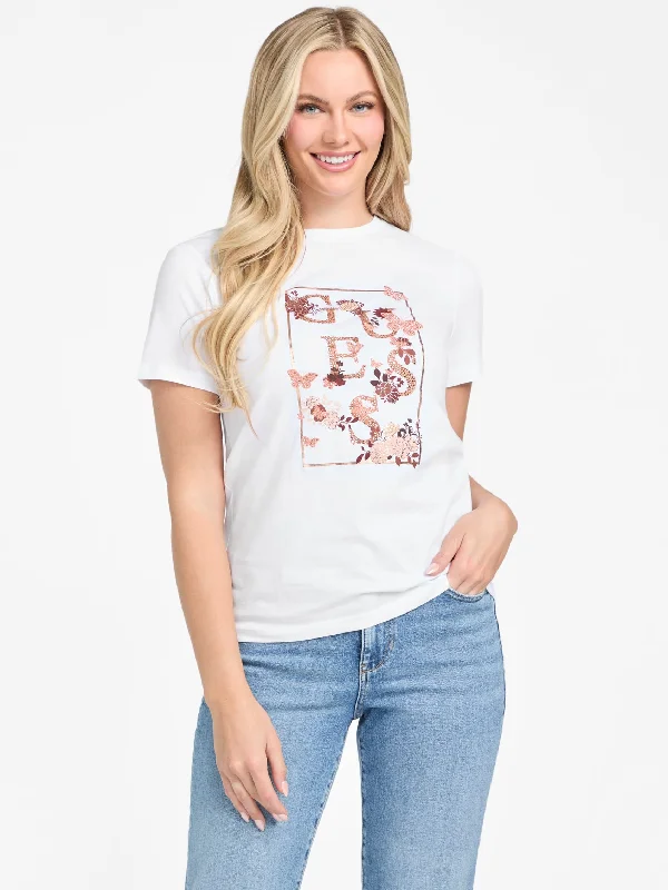 Eco Amora Butterfly Logo Tee Satin Blend Silk Blend Wool Blend