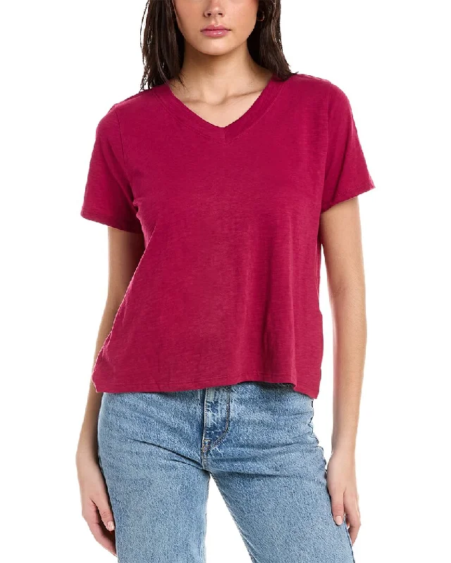 EILEEN FISHER Slub T-Shirt Graphic T-Shirt Round Neck Polyester