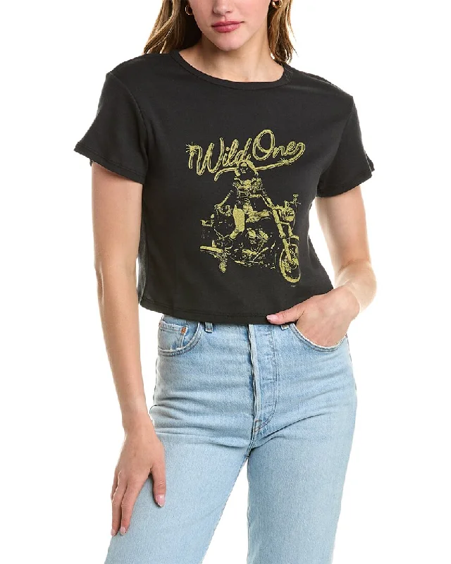 Girl Dangerous Wild One Crop T-Shirt Sequined Glittery Shiny