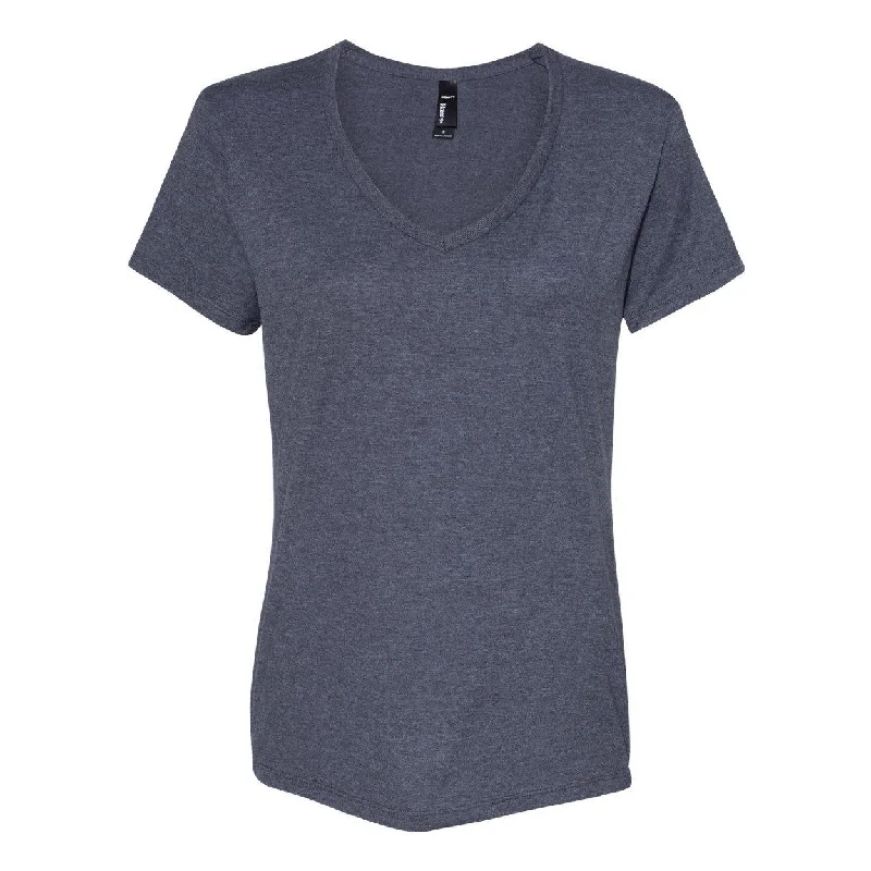 Hanes Perfect-T Womens V-Neck T-Shirt Nylon Fabric Polyester Fabric Spandex Fabric