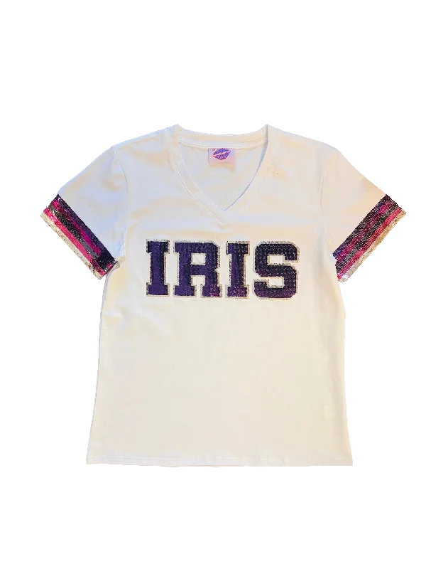 Iris Jersey Tee: PRE-ORDER Houndstooth Herringbone Solid