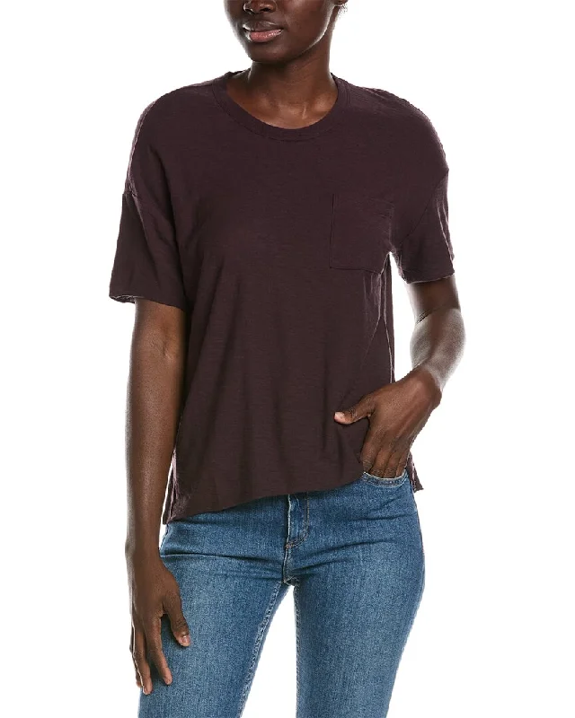 James Perse Pocket T-Shirt Denim Fabric Leather Fabric Suede Fabric