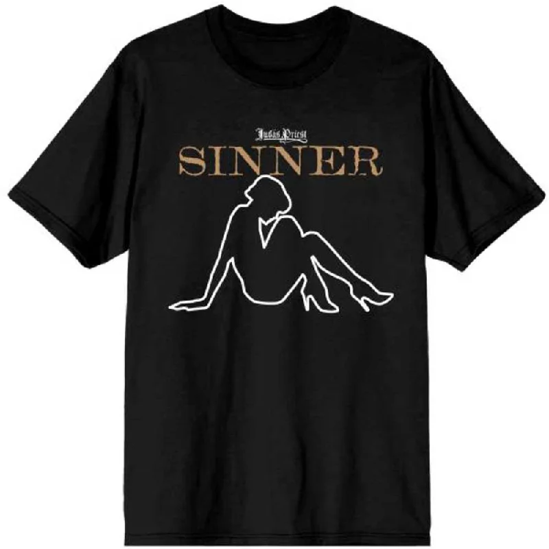 Judas Priest | Official Band T-Shirt | Sin After Sin Sinner Slogan Lady Front Pockets Side Pockets Patch Pockets Judas Priest | Official Band T-Shirt | Sin After Sin Sinner Slogan Lady Front Pockets Side Pockets Patch Pockets