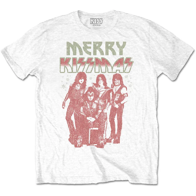 KISS | Official Band T-Shirt | Merry Kissmas Zippered Front Buttoned Front Snap Front KISS | Official Band T-Shirt | Merry Kissmas Zippered Front Buttoned Front Snap Front