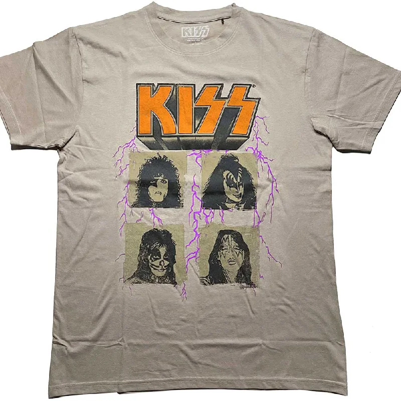 KISS | Official Band T-Shirt | Lightning Photo Cotton Fabric Linen Fabric Terry Fabric KISS | Official Band T-Shirt | Lightning Photo Cotton Fabric Linen Fabric Terry Fabric