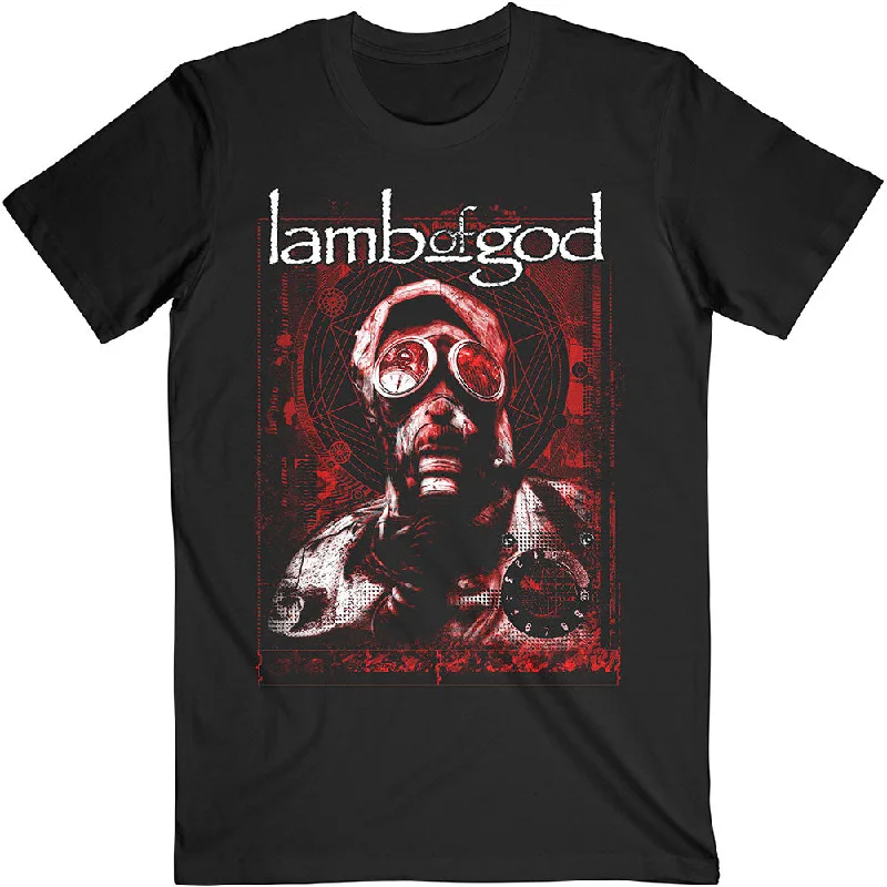 Lamb Of God | Official Band T-Shirt | Gas Masks Waves Mesh Canvas Denim