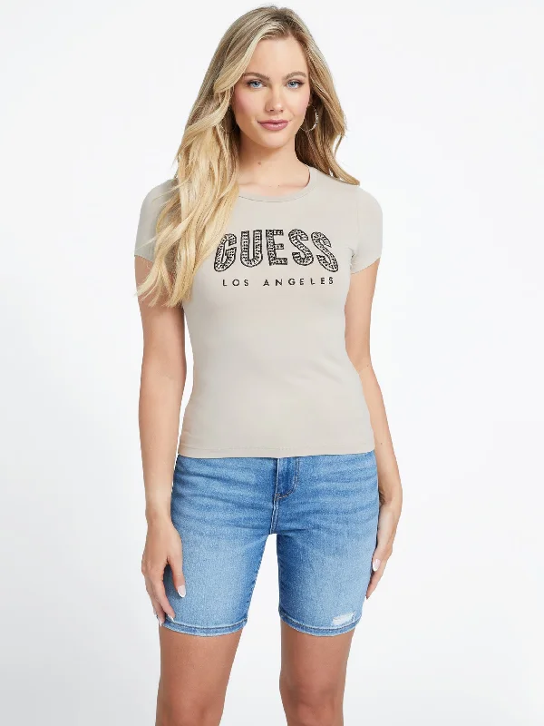 Miraella Sequin Tee Basic T-Shirt Crew Neck Short Sleeve