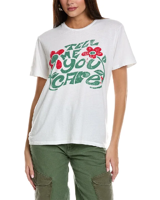 MOTHER Denim The Rowdy T-Shirt Cashmere Blend Cotton Blend Poly Blend