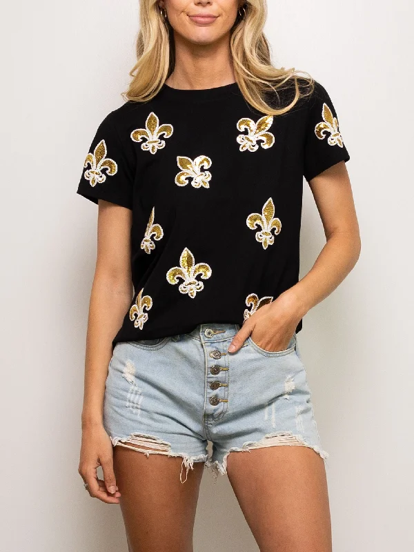 Floating Fleur de Lis Tee Mesh Fabric Canvas Fabric Denim Fabric