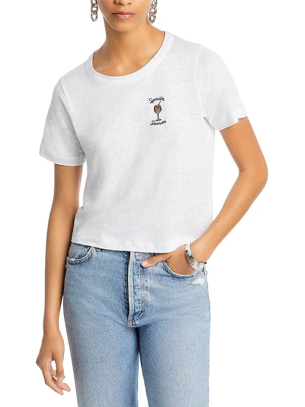 Pineapple Womens Knit Crewneck Graphic T-Shirt Mesh Fabric Canvas Fabric Denim Fabric Pineapple Womens Knit Crewneck Graphic T-Shirt Mesh Fabric Canvas Fabric Denim Fabric