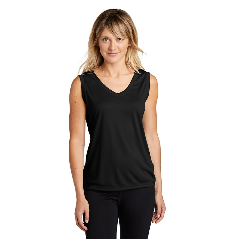 Sport-Tek LST352 PosiCharge Women's Sleeveless Competitor V-Neck Tee Welt Pockets Slit Pockets Flap Pockets Sport-Tek LST352 PosiCharge Women's Sleeveless Competitor V-Neck Tee Welt Pockets Slit Pockets Flap Pockets
