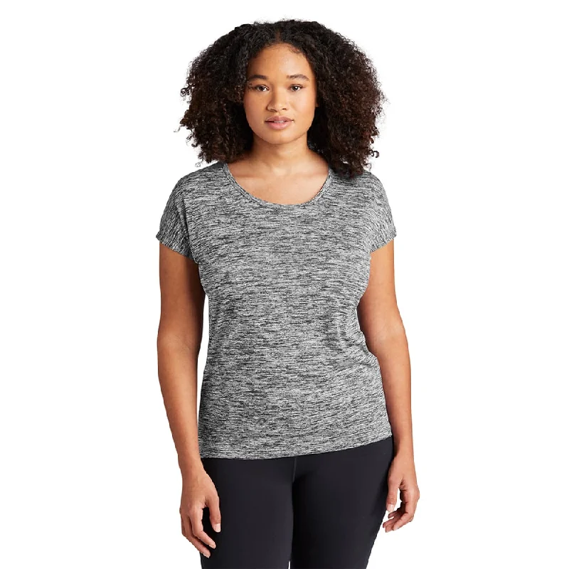 Sport-Tek LST390 PosiCharge Women's Heather Dolman Sleeve Tee V-Neck T-Shirt Long Sleeve Cotton Sport-Tek LST390 PosiCharge Women's Heather Dolman Sleeve Tee V-Neck T-Shirt Long Sleeve Cotton