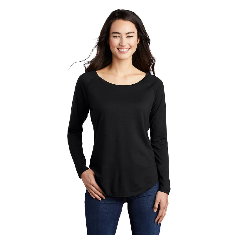 Sport-Tek LST400LS PosiCharge Women's Long Sleeve Raglan T-Shirt Hooded Caped Shawl Collar Sport-Tek LST400LS PosiCharge Women's Long Sleeve Raglan T-Shirt Hooded Caped Shawl Collar
