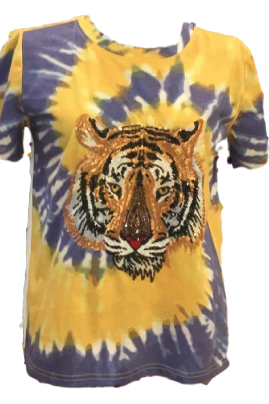 Tie-Dye Tiger Tee Solid Color Striped Floral
