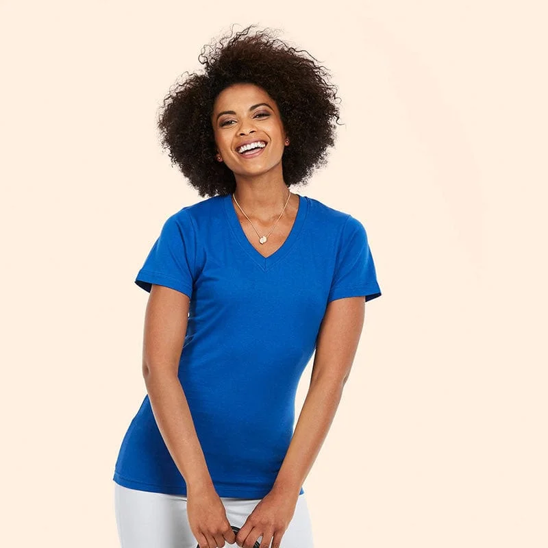 Uneek UC319 Ladies Classic V Neck T-Shirt Beaded Sequined Faux Fur