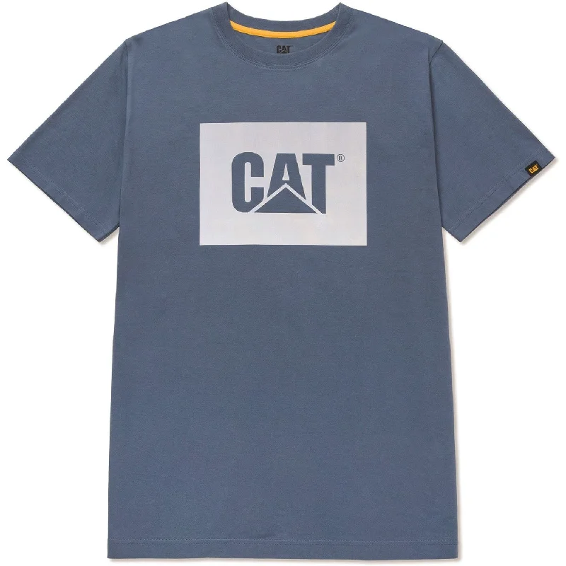 Caterpillar Graphic Tee  Coronet Blue Striped Floral Plaid