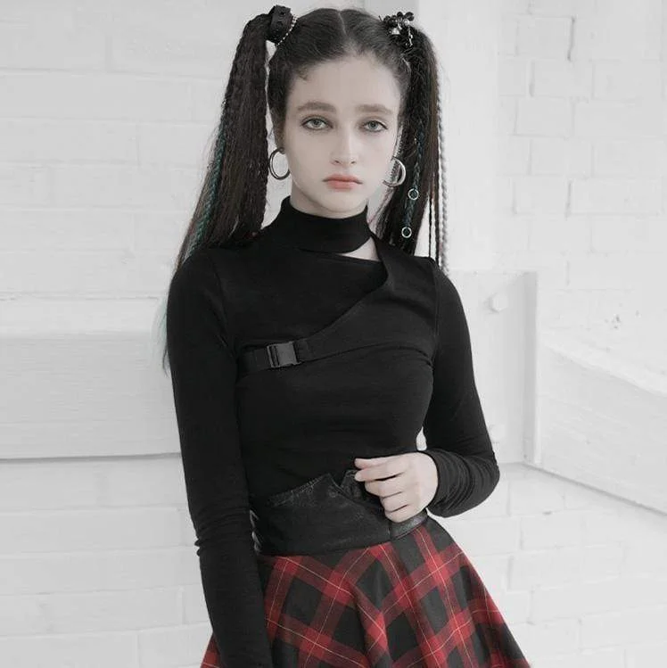 Women's Gothic Spliced Long Sleeved Fitted T-shirts Jersey Fabric Tulle Fabric Batik Fabric Women's Gothic Spliced Long Sleeved Fitted T-shirts Jersey Fabric Tulle Fabric Batik Fabric
