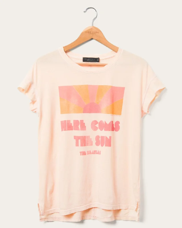 Women's The Beatles Here Comes the Sun Easy Tee Embroidered Appliqued Beaded