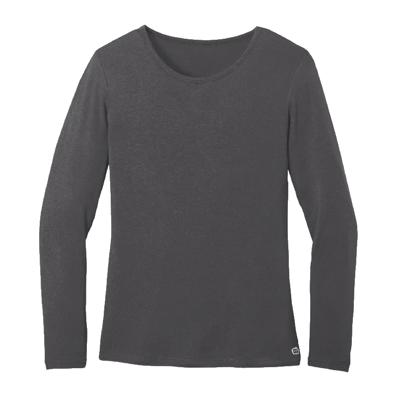 WW4029 Ladies Long Sleeve Layer Tee Mesh Blend Leather Blend Suede Blend
