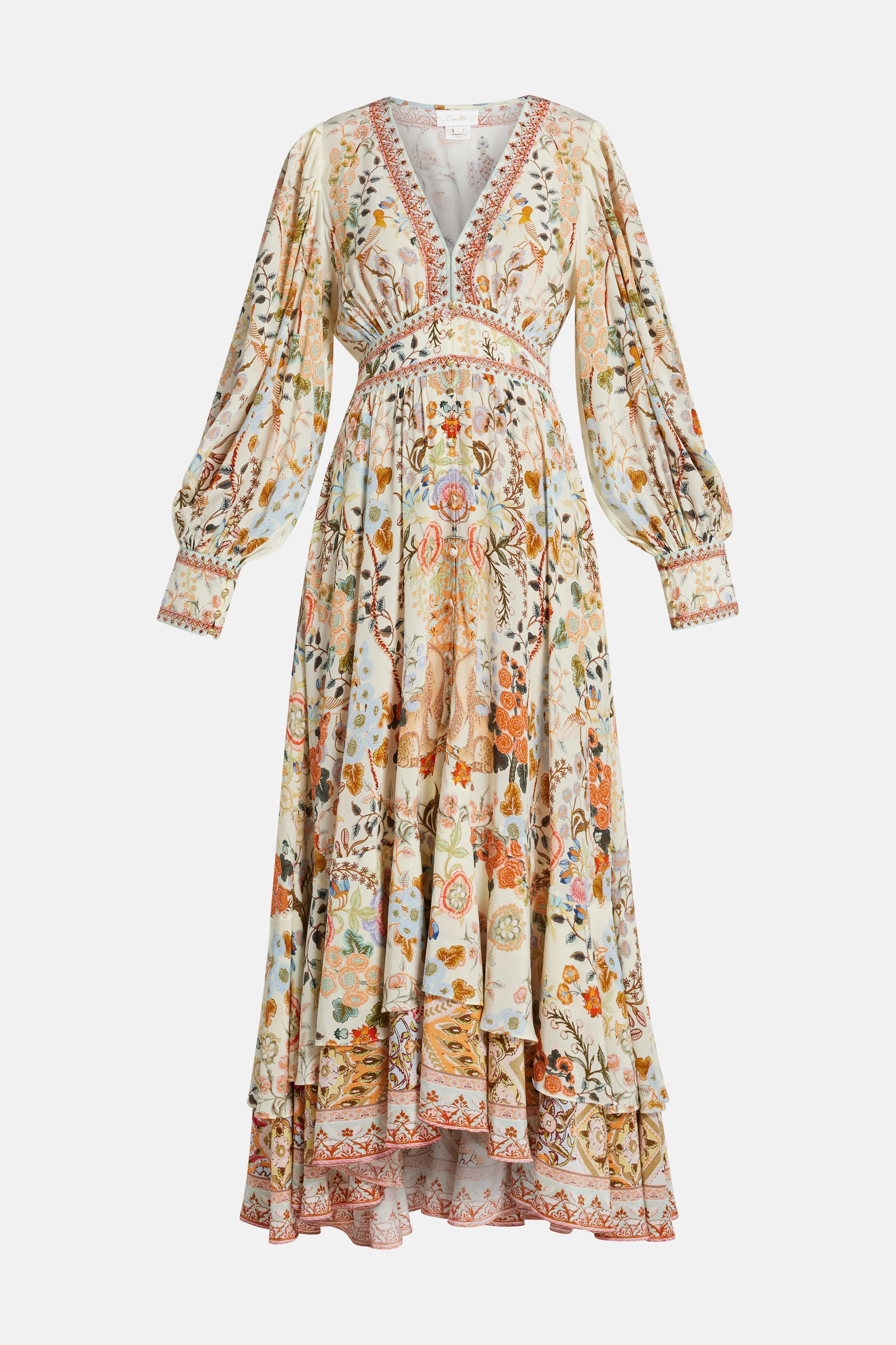 Button Front Maxi Dress Cozy Ruffle Sleeve Maxi Dress