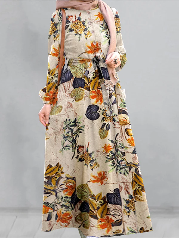 Cotton Floral Print Puff Sleeve Pleated Pockets Loose Robe Vintage Women Maxi Dress Cozy Spaghetti Strap Maxi Dress Cotton Floral Print Puff Sleeve Pleated Pockets Loose Robe Vintage Women Maxi Dress Cozy Spaghetti Strap Maxi Dress