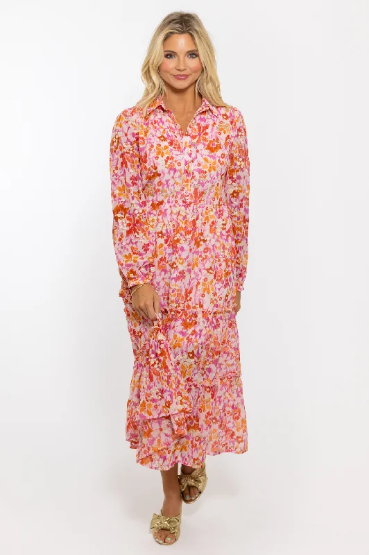 Floral Abstract Maxi Dress Stylish V-Neck Maxi Dress