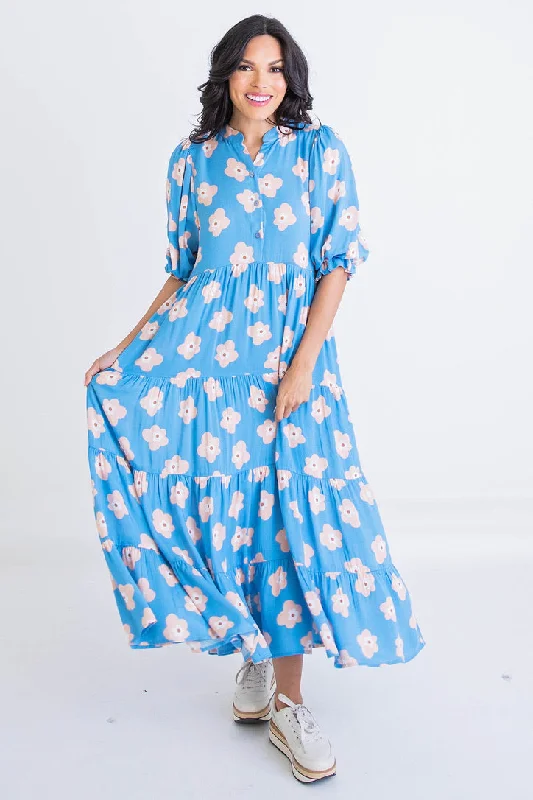 Floral Button Maxi Dress Classic Solid Maxi Dress