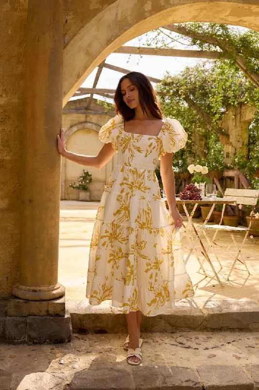 Good Morning Miss Maxi Dress Yellow Comfortable Maxi Dress with Belt