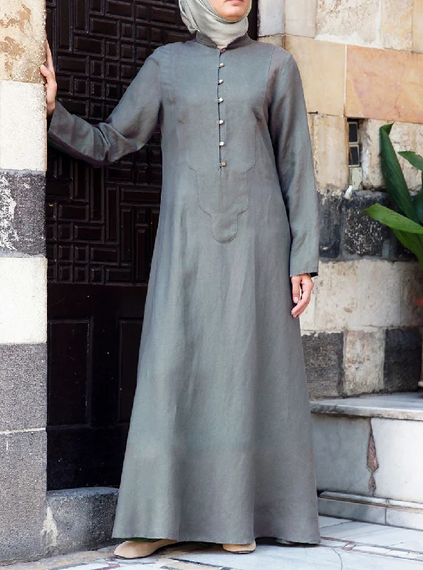 Linen Asilah Maxi Dress Elegant Maxi Dress with Pockets
