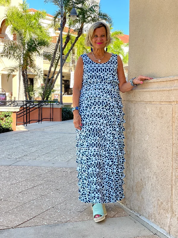 MELINA BLUE CHA CHA MAXI DRESS Stylish Off-Shoulder Maxi Dress