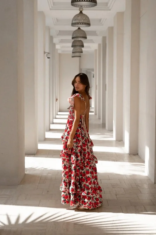 Monaco Rose Maxi Dress Trendy Printed Maxi Dress