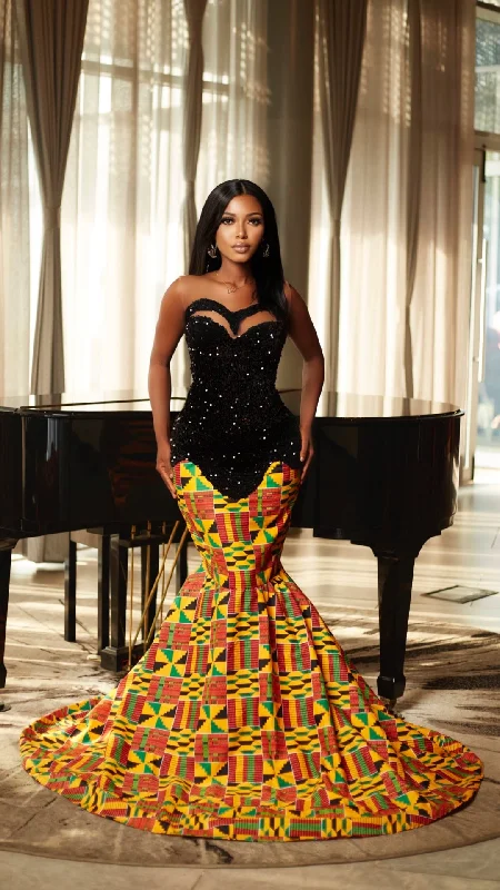 Naomi African Print Maxi Dress Stylish A-Line Maxi Dress