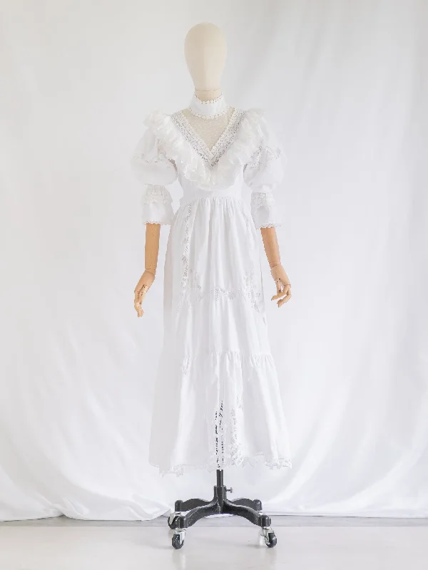 Re-design Upcycled Frill Detailed V-neck Maxi Dress Cozy Maxi Dress with Slit