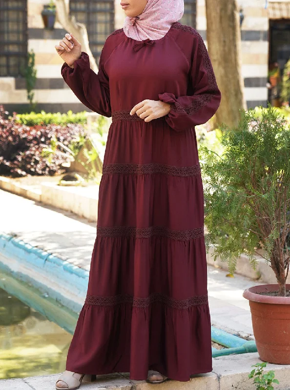 Sakura Lace Maxi Dress Elegant Pleated Maxi Dress