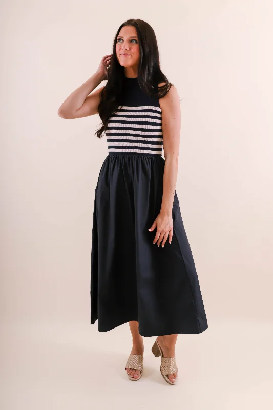She's A Classic Maxi Dress-Navy Elegant Tiered Maxi Dress
