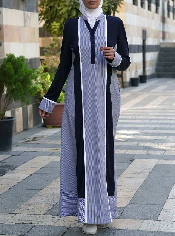 Stripes and Jersey Maxi Dress Cozy Cold-Shoulder Maxi Dress