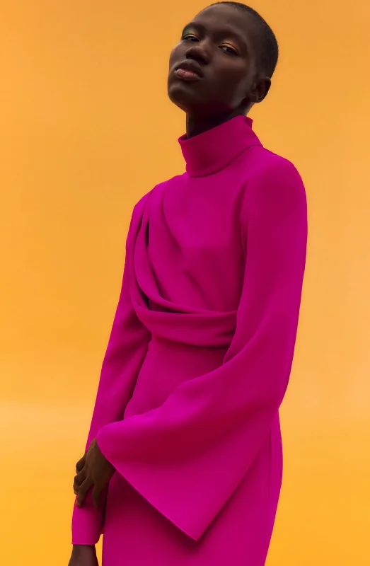The Lia Maxi Dress in Fuchsia by Solace London Trendy A-Line Maxi Dress