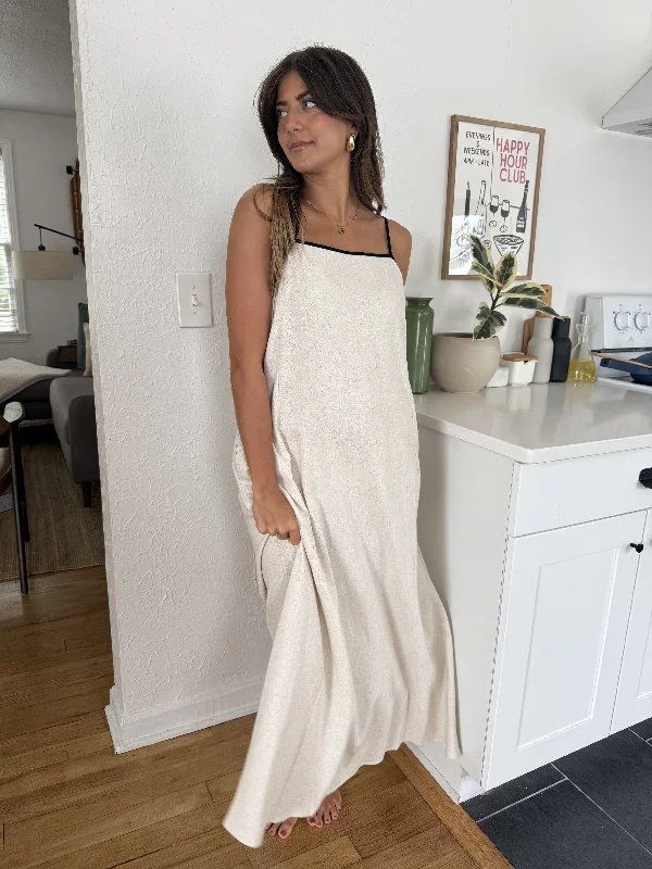 Things Between Giana Linen Sleeveless Maxi Dress (Cream) Fashionable Layered Maxi Dress Things Between Giana Linen Sleeveless Maxi Dress (Cream) Fashionable Layered Maxi Dress