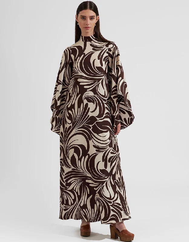 Woody Brown Heavy Designer Heavy Fancy Maxi Dress Comfortable Fitted Maxi Dress
