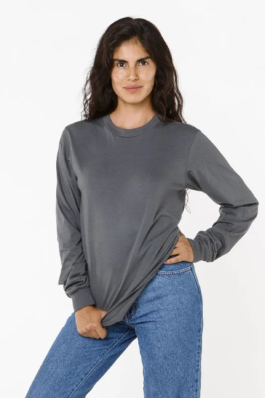 20007 - Fine Jersey Long Sleeve Crew Neck T-Shirt Notch Collar Peter Pan Collar Cowl Neck