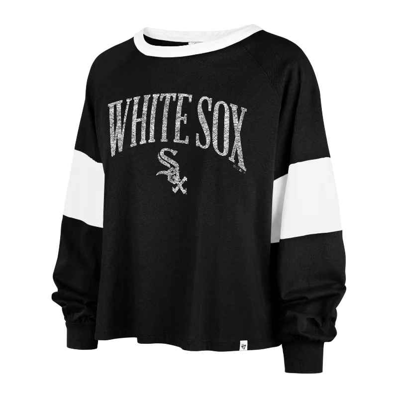 CHICAGO WHITE SOX UPSIDE '47 RHEA LONG SLEEVE TEE WOMEN Houndstooth Herringbone Solid