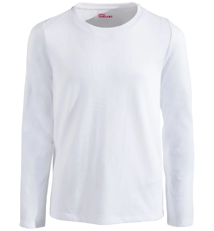 Epic Threads Big Girls Long Sleeve Basic Tee Spandex Blend Rayon Blend Denim Blend