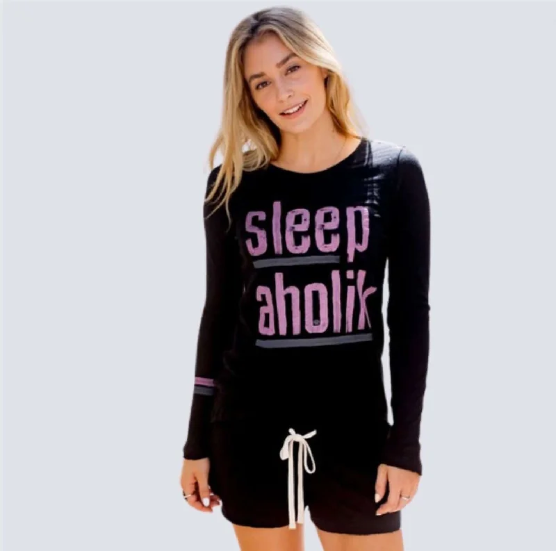 Sleepaholik Painted Logo Tee Made in USA Cotton Fabric Linen Fabric Terry Fabric