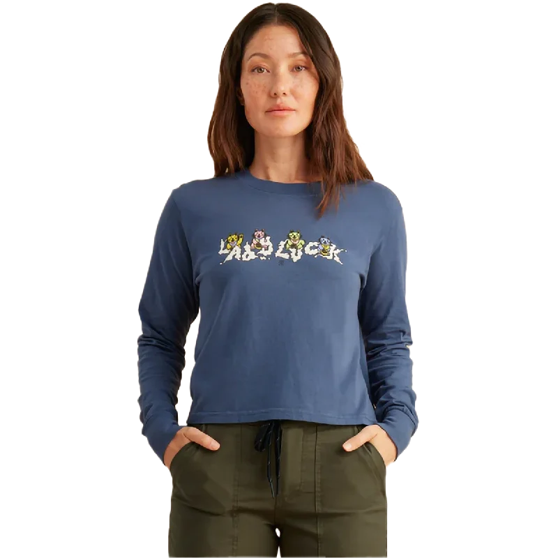Women's Lady Luck Long Sleeve Tee Satin Blend Silk Blend Wool Blend