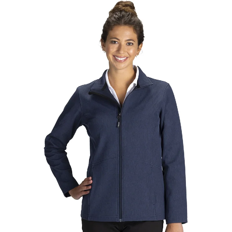 Edwards Women's Deep Blue Heather Lightweight Soft Shell Jacket Toggled Jacket Drawstring Jacket Belted Jacket Edwards Women's Deep Blue Heather Lightweight Soft Shell Jacket Toggled Jacket Drawstring Jacket Belted Jacket