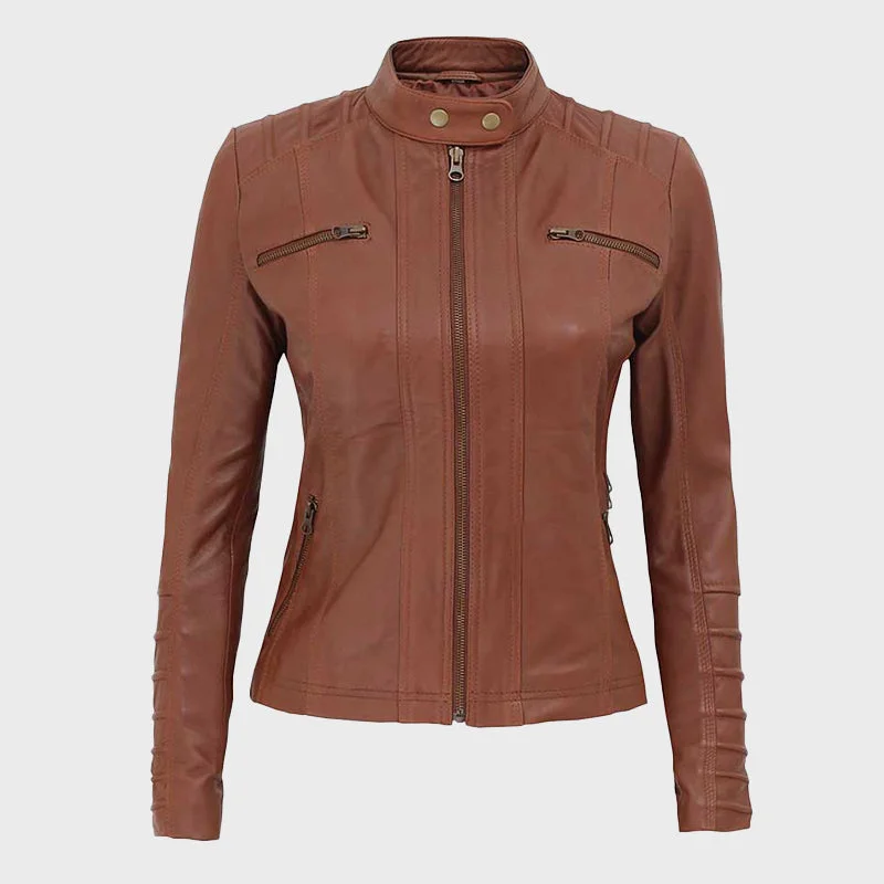 Aversa Women's Tan Quilted Biker Leather Jacket Faux Fur Jacket Real Fur Jacket Shearling Jacket Aversa Women's Tan Quilted Biker Leather Jacket Faux Fur Jacket Real Fur Jacket Shearling Jacket