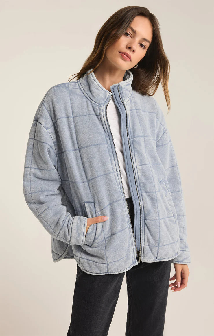 Bonfire Knit Denim Jacket Tiered Jacket Buttoned Jacket Zippered Jacket